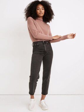 Madewell The Perfect Vintage Jean Gray Wash Straight Leg Cropped Cotton Size 33P